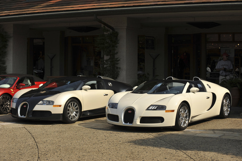Detail of Group of Bugatti Veyron cars by Anonymous