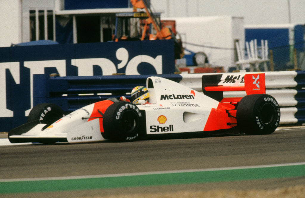 Detail of Ayrton Senna in the McLaren MP4-7 1992 British Grand Prix at Silverstone by Unknown