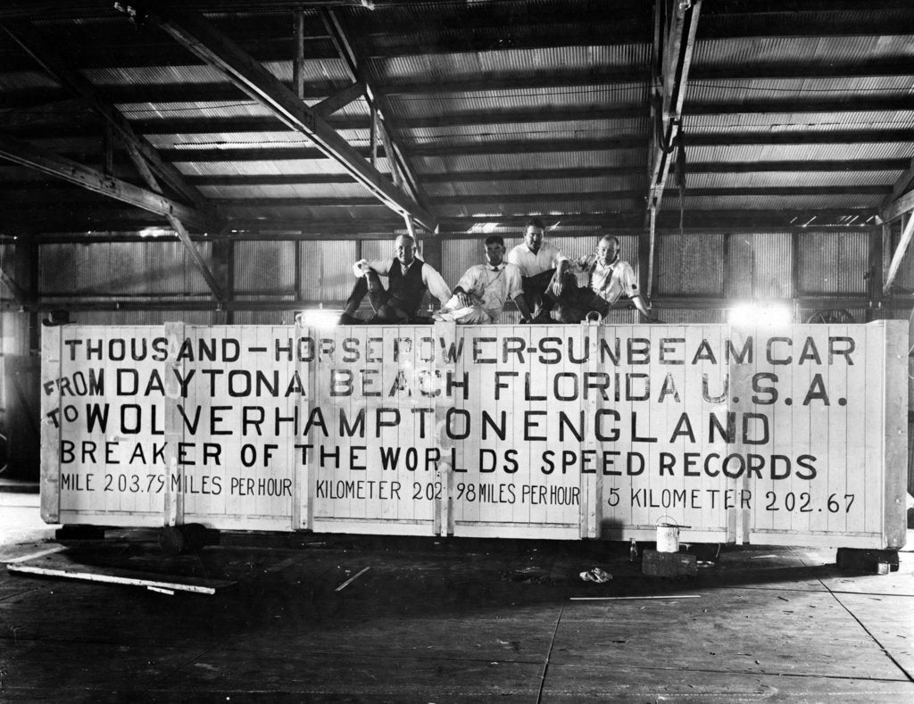 Detail of Sunbeam 1000hp World Land speed record attempt at Daytona 1927 by Unknown