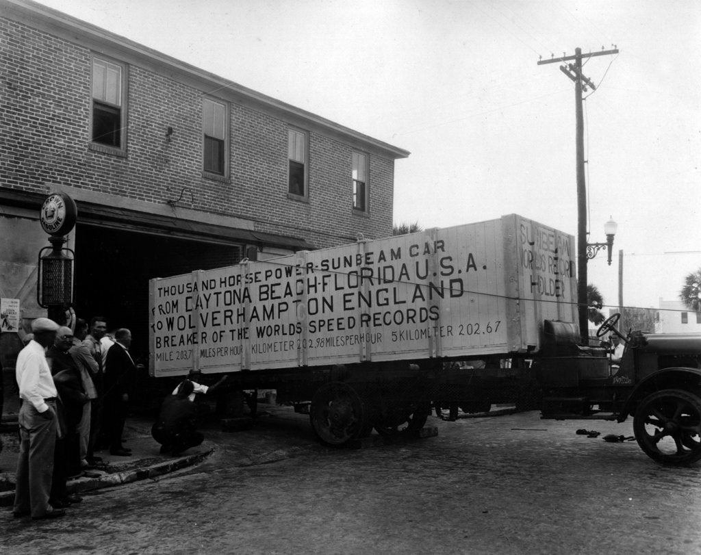 Detail of Sunbeam 1000hp World Land speed record attempt at Daytona 1927 by Unknown