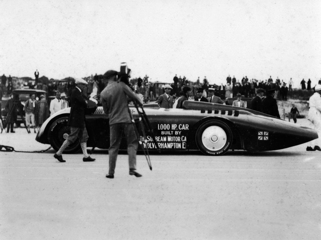 Detail of Sunbeam 1000hp World Land speed record attempt at Daytona 1927 by Unknown
