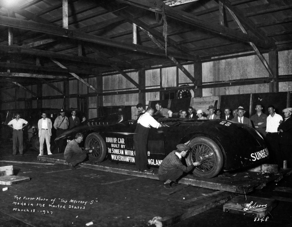 Detail of Sunbeam 1000hp World Land speed record attempt at Daytona 1927 by Unknown