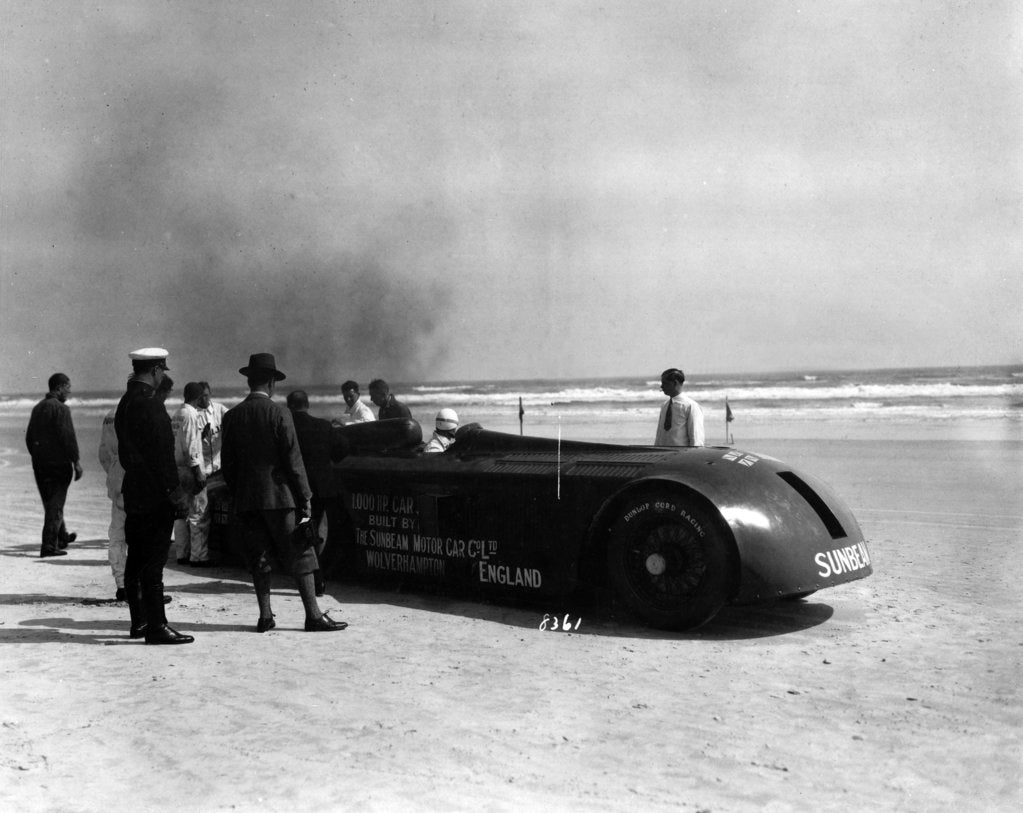 Detail of Sunbeam 1000hp World Land speed record attempt at Daytona 1927 by Unknown