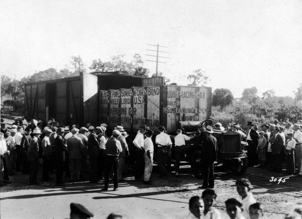 Detail of Sunbeam 1000hp World Land speed record attempt at Daytona 1927 by Unknown