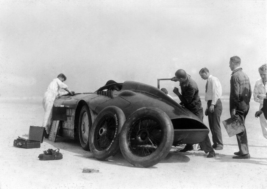 Detail of Sunbeam 1000hp World Land speed record attempt at Daytona 1927 by Unknown