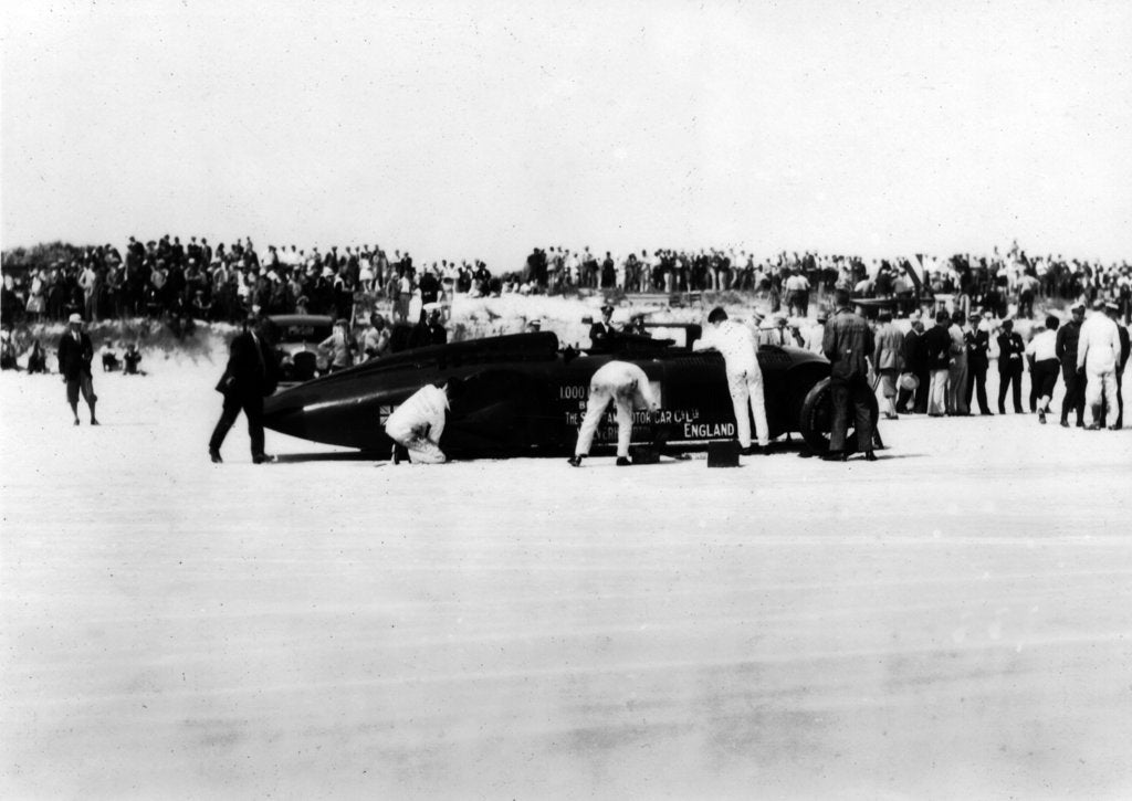 Detail of Sunbeam 1000hp World Land speed record attempt at Daytona 1927 by Unknown