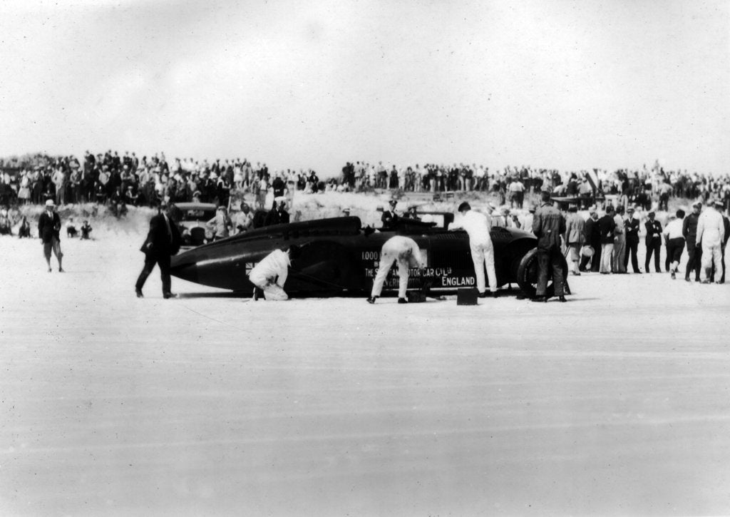Detail of Sunbeam 1000hp World Land speed record attempt at Daytona 1927 by Unknown