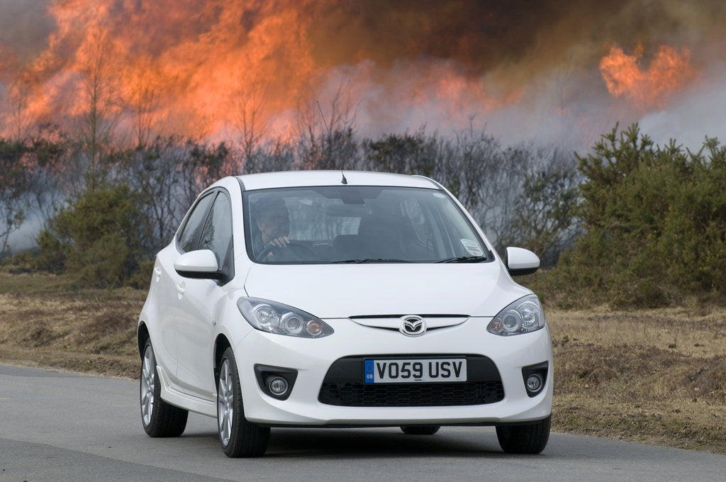 Detail of 2010 Mazda 2 Sport, controlled burning in New Forest by Unknown
