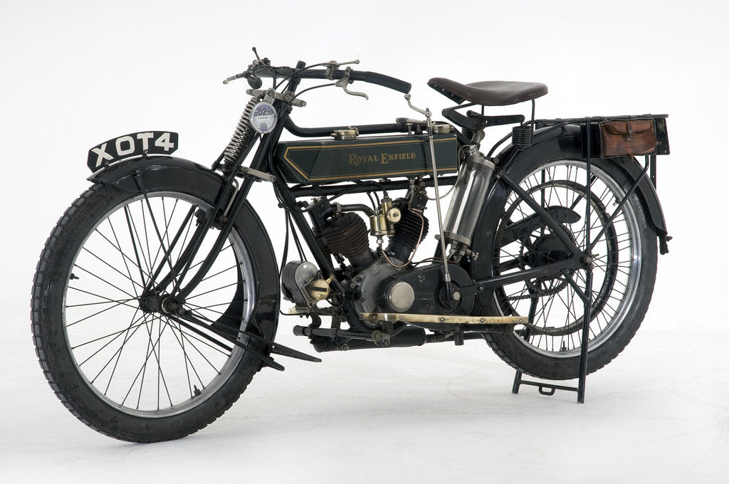 Detail of 1914 Royal Enfield 3hp motorcycle by Unknown