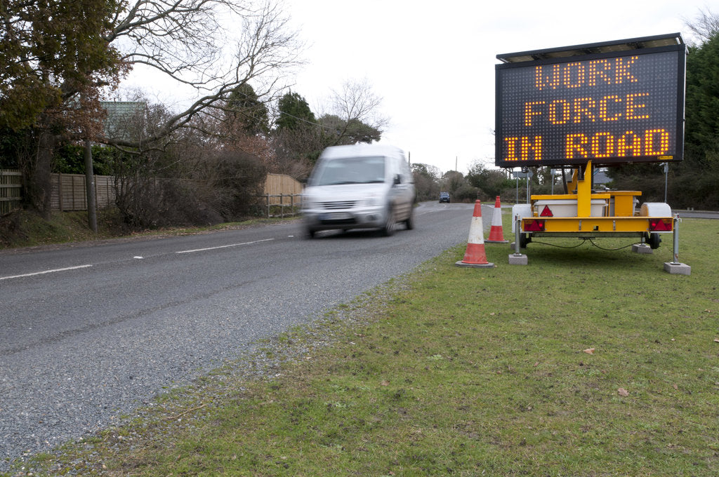 Detail of Mobile road matrix sign by Anonymous
