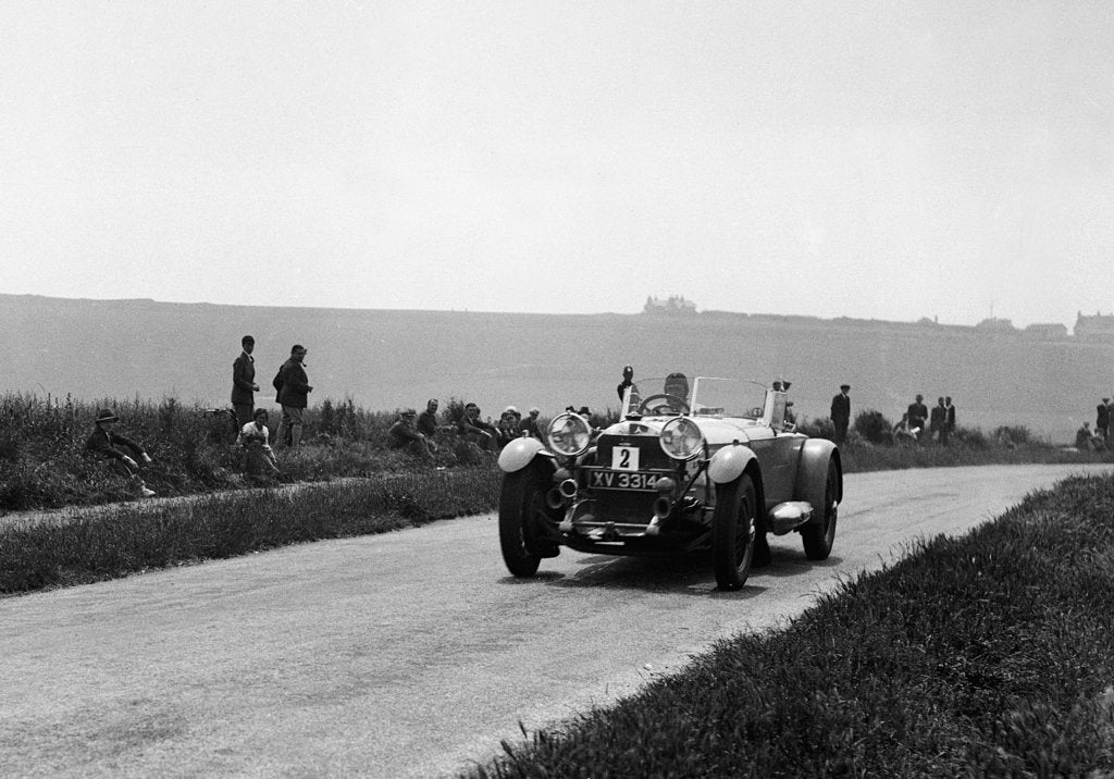 Detail of 1929 Mercedes Benz driven by Earl Howe on 1930 Brighton rally acceleration trial by Unknown