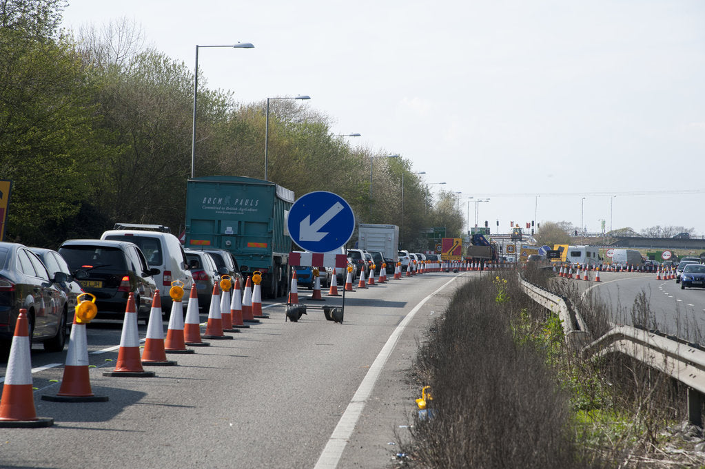 Detail of Traffic Jam on A27 roadworks in Sussex near Arundel by Anonymous