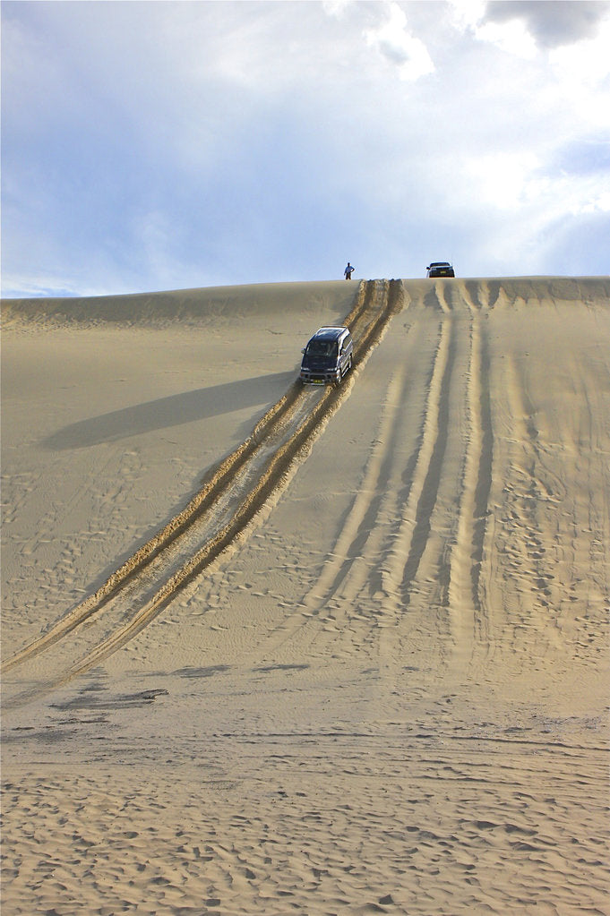Detail of Mitsubishi Delica Space Gear V6 1996 in sand dunes New South Wales Australia by Unknown