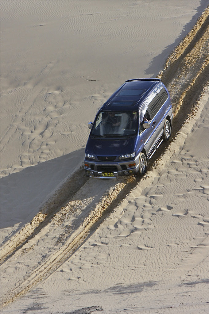 Detail of Mitsubishi Delica Space Gear V6 1996 in sand dunes New South Wales Australia by Unknown