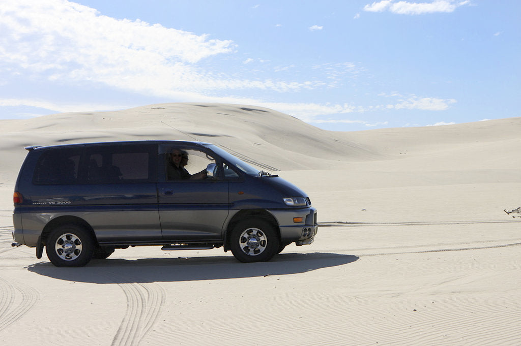 Detail of Mitsubishi Delica Space Gear V6 1996 in sand dunes New South Wales Australia by Unknown