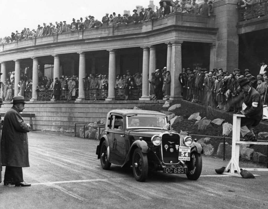 Detail of 1934 Singer Nine Sports Coupe on Blackpool Rally by Unknown