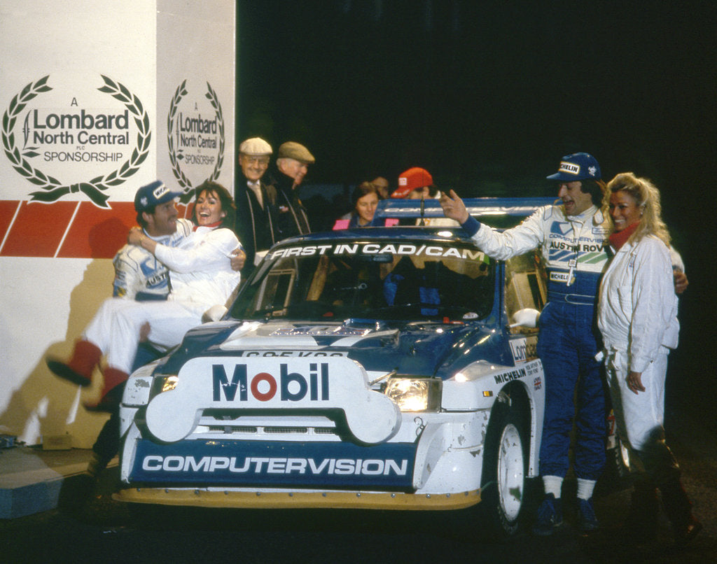 Detail of 1986 RAC Rally. Tony Pond and Rob Arthur celebrate finishing 6th in MG Metro 6R4 by Unknown