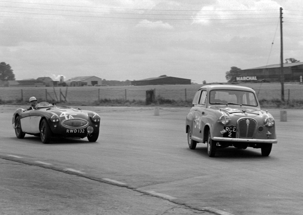 Detail of Austin A35 at 750 MC 6 hour relay race Silverstone 1957 by Unknown