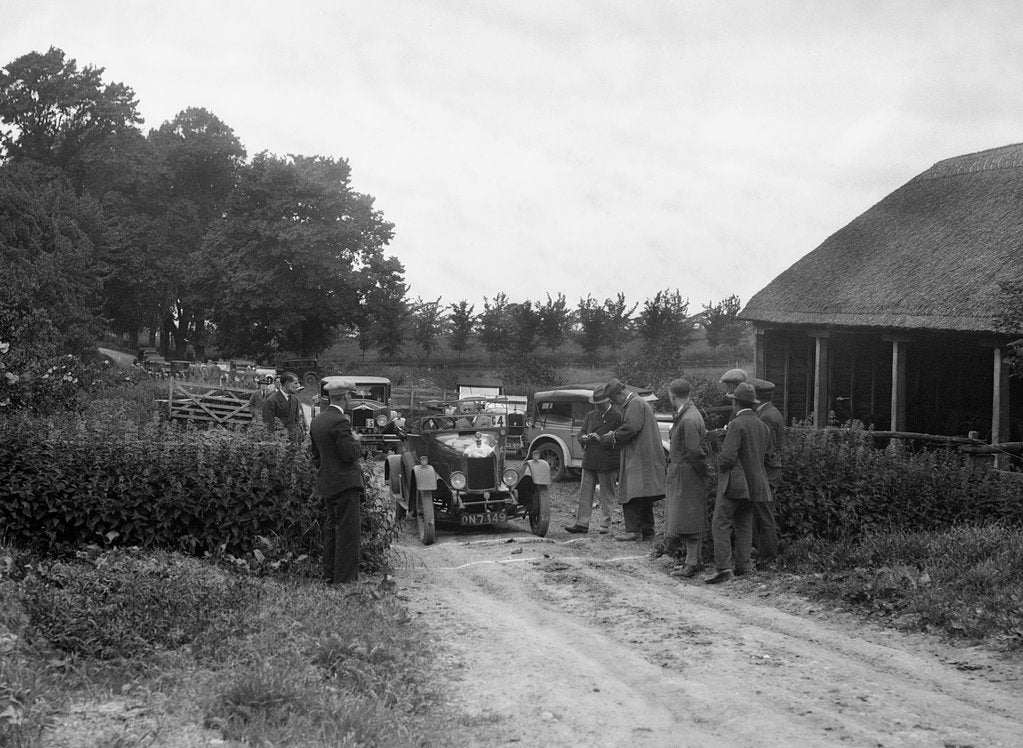 Detail of Morris Oxford and 1929 Crossley at the JCC Inter-Centre Rally, 1932 by Bill Brunell