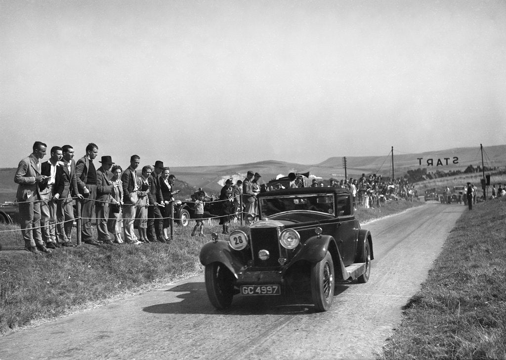 Detail of Invicta of HJ Broadbent competing at the Bugatti Owners Club Lewes Speed Trials, Sussex, 1937 by Bill Brunell
