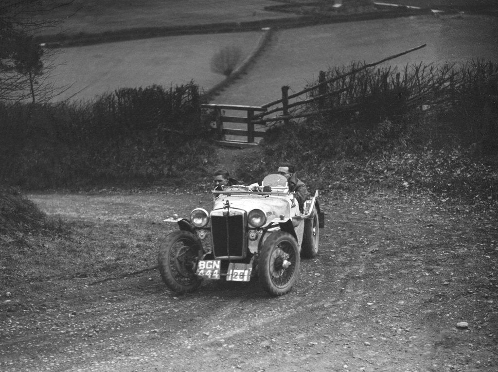 Detail of MG PB of K Scales competing in the MG Car Club Midland Centre Trial, 1938 by Bill Brunell