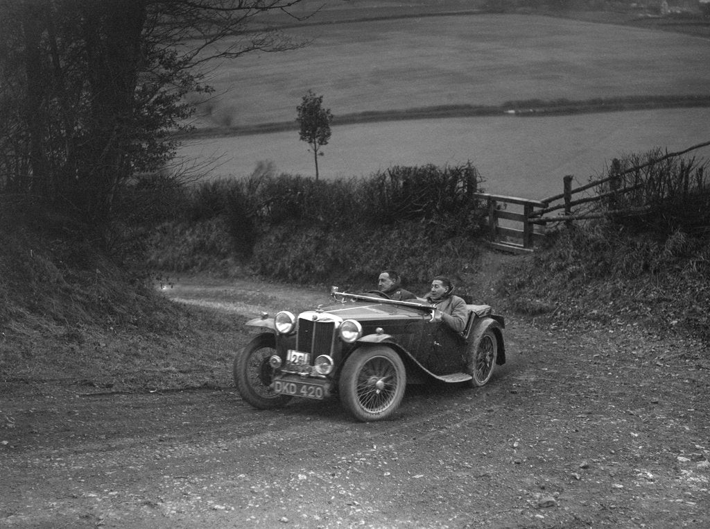 Detail of MG TA of WH Depper competing in the MG Car Club Midland Centre Trial, 1938 by Bill Brunell