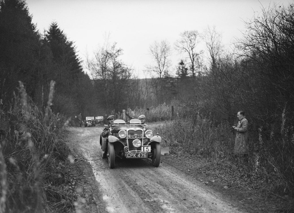 Detail of 1935 1496 cc Singer competing in the Great West Motor Club Thatcher Trophy, 1938 by Bill Brunell