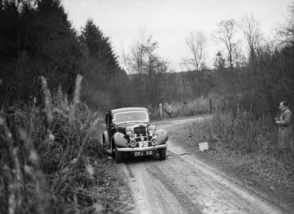 Detail of 1936 Talbot 10 saloon competing in the Great West Motor Club Thatcher Trophy, 1938 by Bill Brunell
