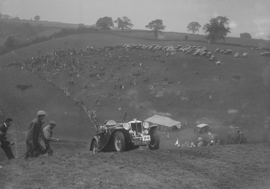 Detail of MG Magnette NA competing in the MG Car Club Rushmere Hillclimb, Shropshire, 1935 by Bill Brunell