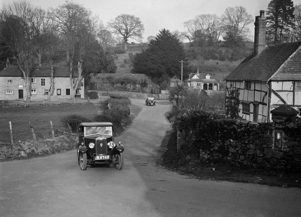 Detail of 1929 1089 cc Riley competing in the JCC Inter-Centre Rally, Sutton, Surrey, 1932 by Bill Brunell