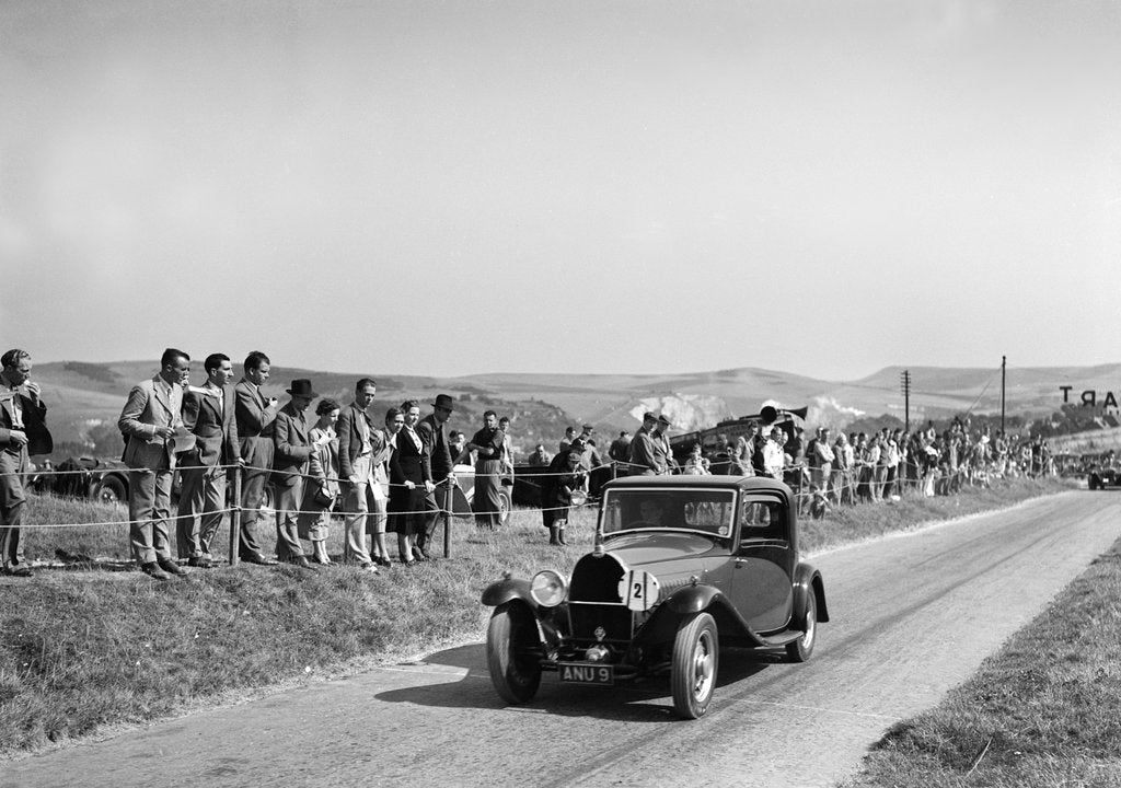 Detail of Bugatti Type 49 of CWP Hampton at the Bugatti Owners Club Lewes Speed Trials, Sussex, 1937 by Bill Brunell