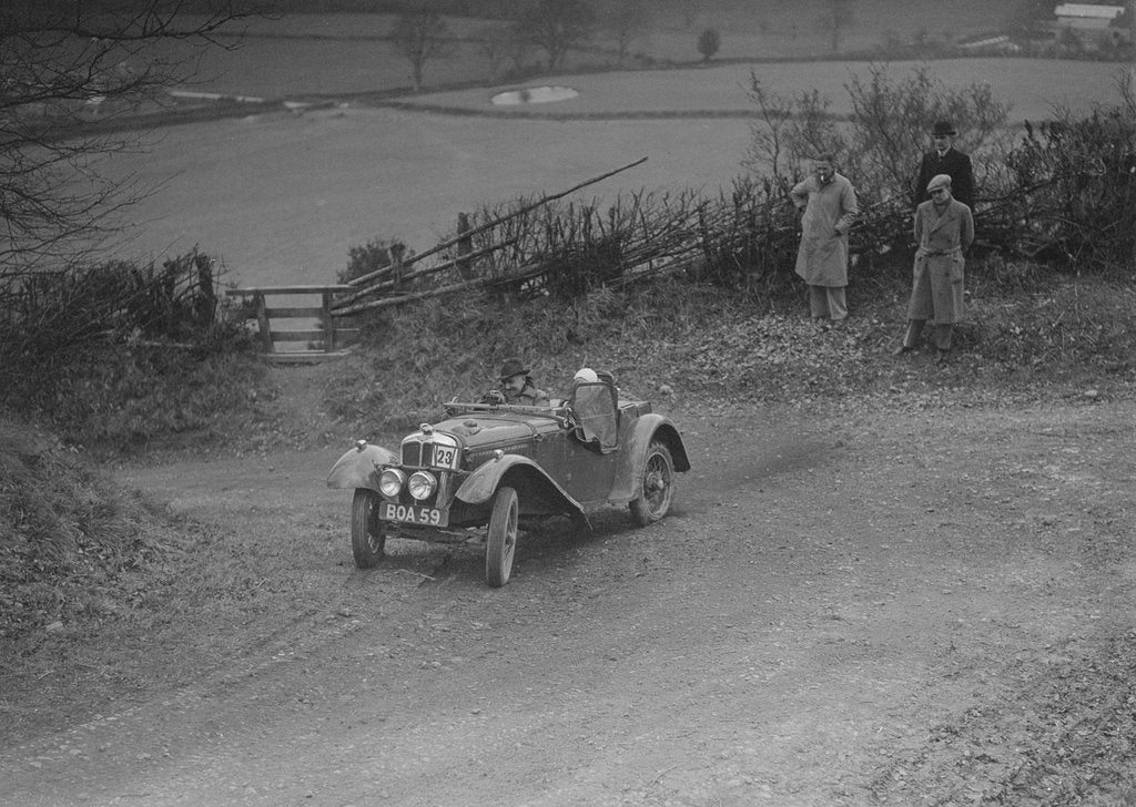 Detail of Austin 7 Grasshopper of Alf Langley competing at the MG Car Club Midland Centre Trial, 1938 by Bill Brunell