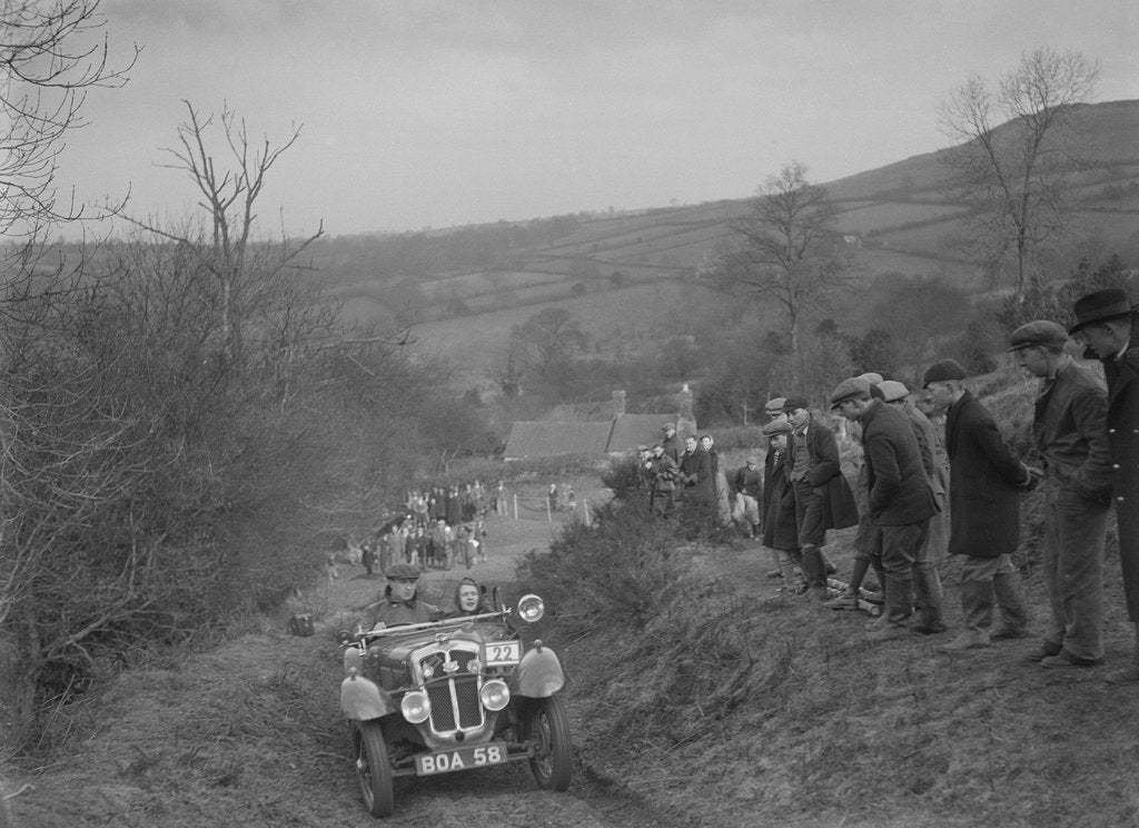 Detail of Austin 7 Grasshopper of CD Buckley competing at the MG Car Club Midland Centre Trial, 1938 by Bill Brunell