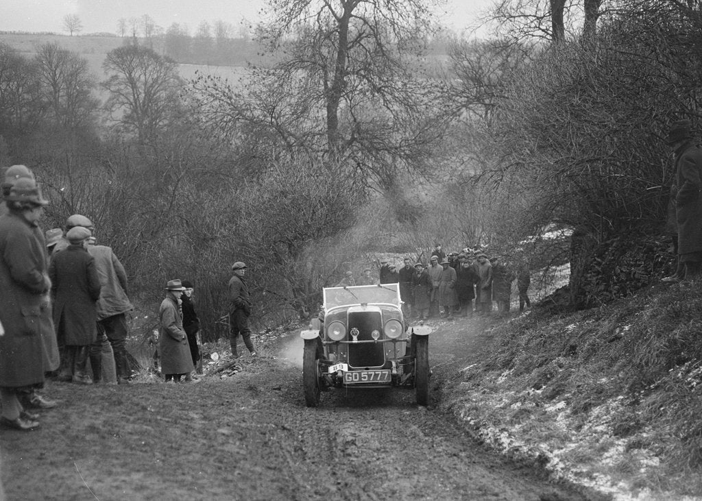 Detail of Alvis 12/60 of A Powys-Lybbe competing in the Sunbac Colmore Trial, Gloucestershire, 1933 by Bill Brunell
