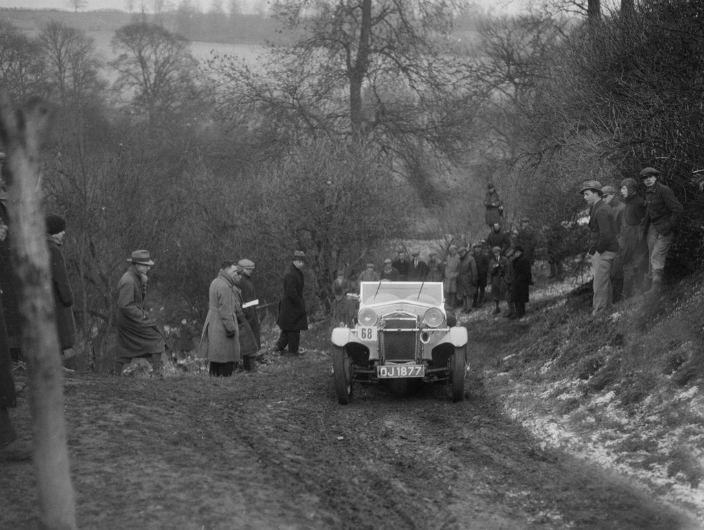 Detail of Frazer-Nash Boulogne II of RS Langford competing in the Sunbac Colmore Trial, Gloucestershire, 1933 by Bill Brunell