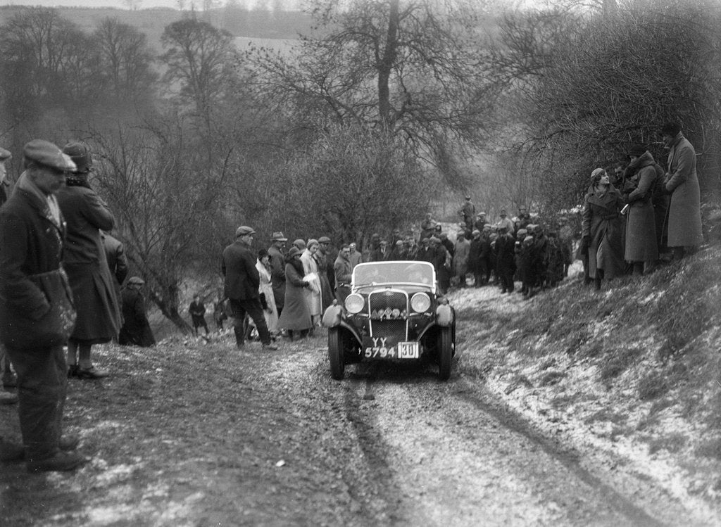 Detail of Singer of W Writer competing at the Sunbac Colmore Trial, Gloucestershire, 1933 by Bill Brunell