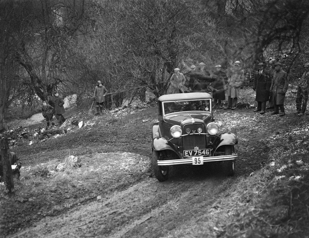 Detail of Ford V8 open tourer of H Hillcoat competing in the Sunbac Colmore Trial, Gloucestershire, 1933 by Bill Brunell