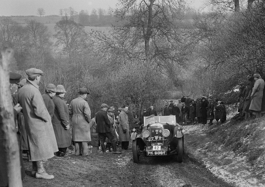 Detail of Riley open 4-seater tourer of HC Hunter, North West London Motor Club London-Gloucester Trial, 1932 by Bill Brunell