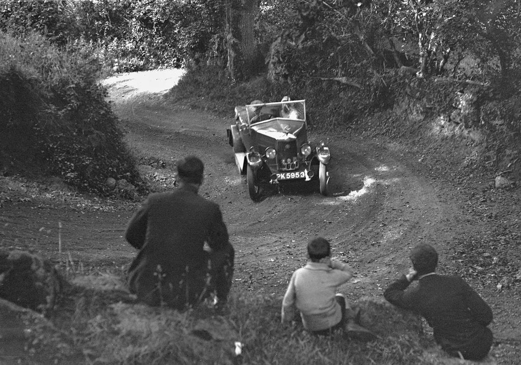Detail of Riley of CJS Montague-Johnson, B&HMC Brighton-Beer Trial, Simms Hill, Ilsington, Devon, 1930 by Bill Brunell