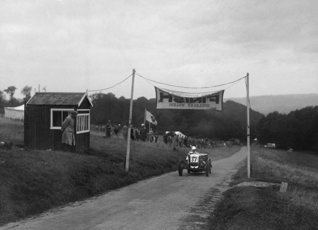 Detail of Frazer-Nash crossing the finishing line, MAC Shelsley Walsh Speed Hill Climb, Worcestershire, 1935 by Bill Brunell