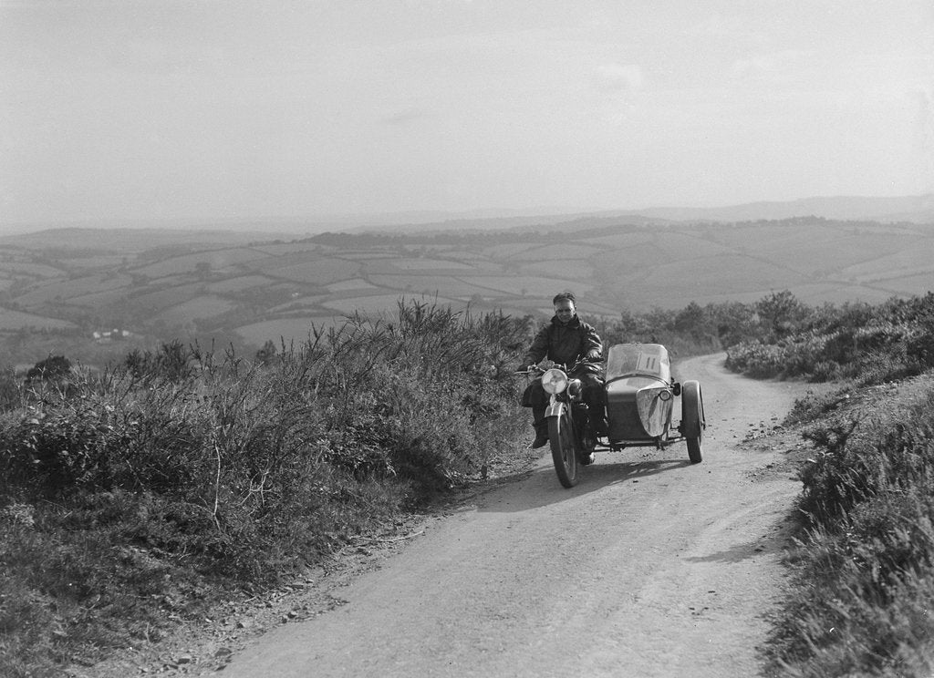 Detail of 498 cc Coventry Eagle and sidecar of FW Osborne competing in the MCC Torquay Rally, 1938 by Bill Brunell