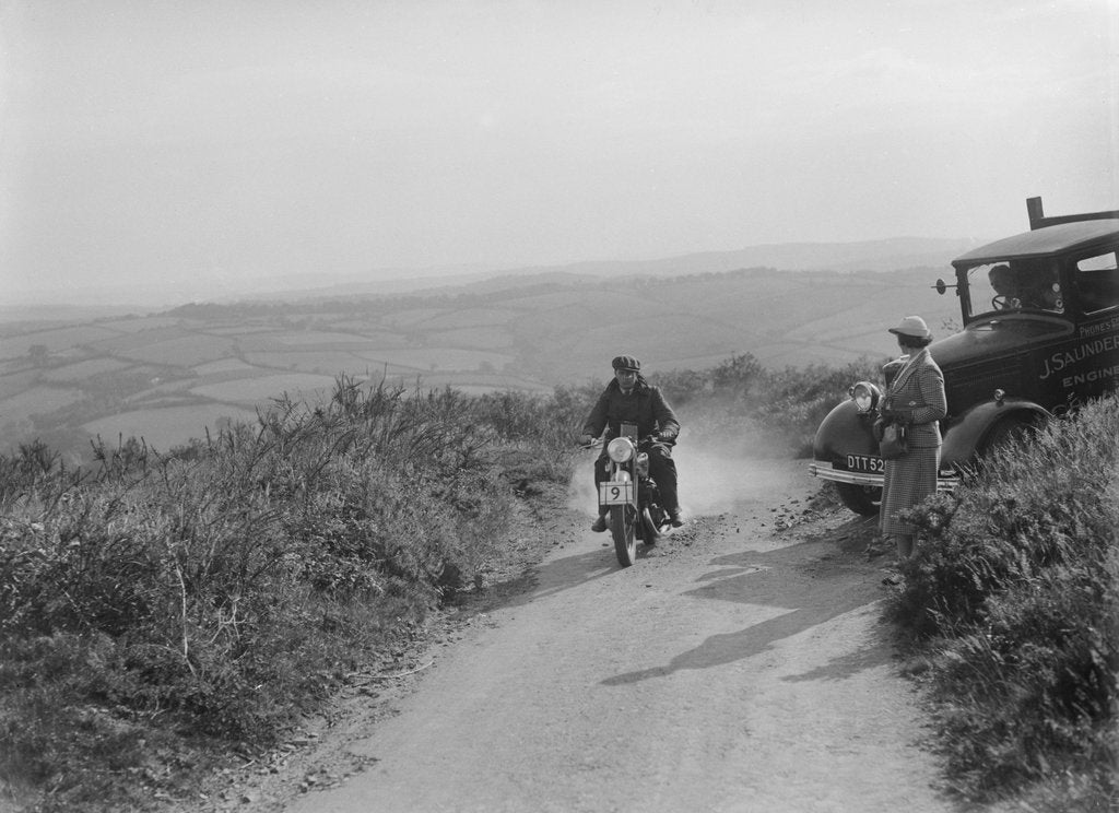 Detail of 490 cc DKW of HS Yelland competing in the MCC Torquay Rally, 1938 by Bill Brunell