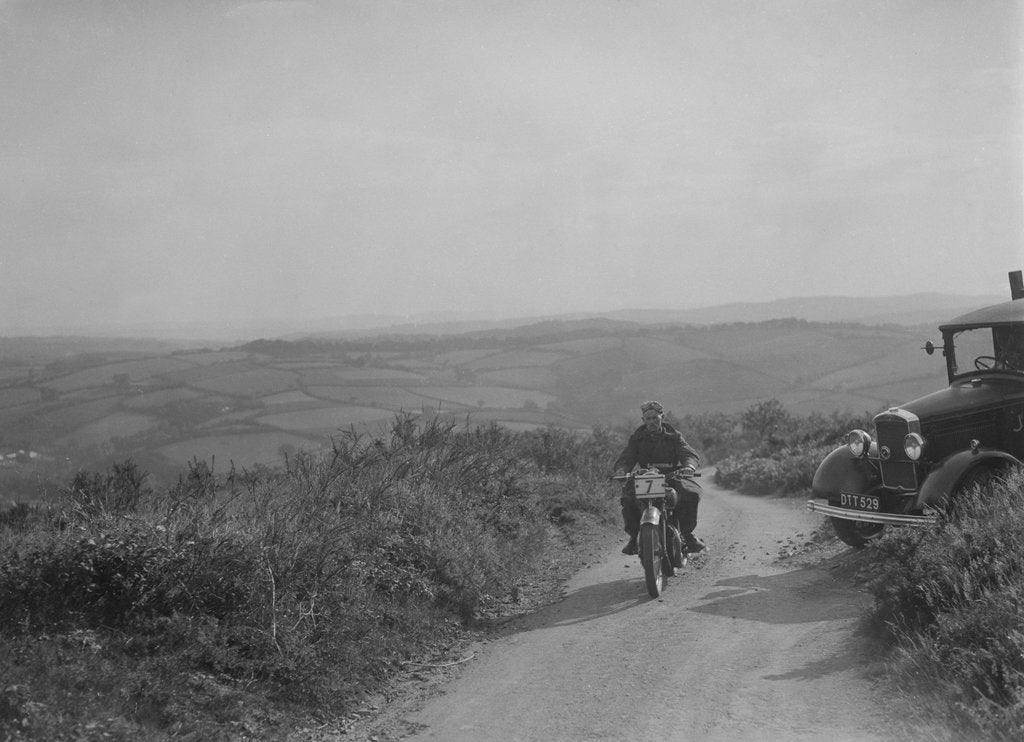 Detail of 499 cc Rudge of R Holden competing in the MCC Torquay Rally, 1938 by Bill Brunell