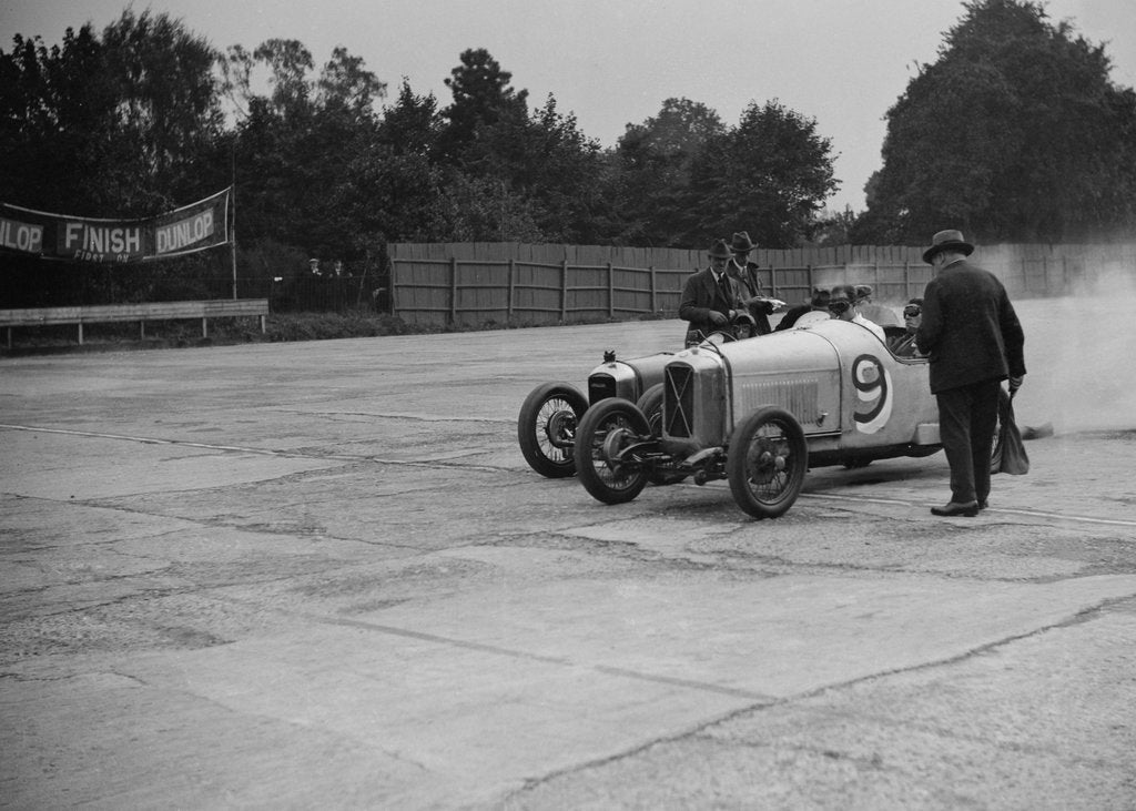 Detail of Salmson and Amilcar competing in a race at a Surbiton Motor Club meeting, Brooklands, Surrey, 1928 by Bill Brunell