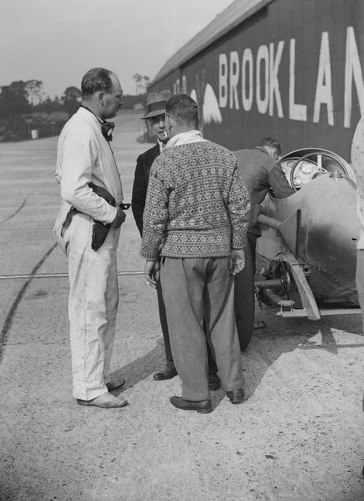 Detail of Surbiton Motor Club race meeting, Brooklands, Surrey, 1928 by Bill Brunell
