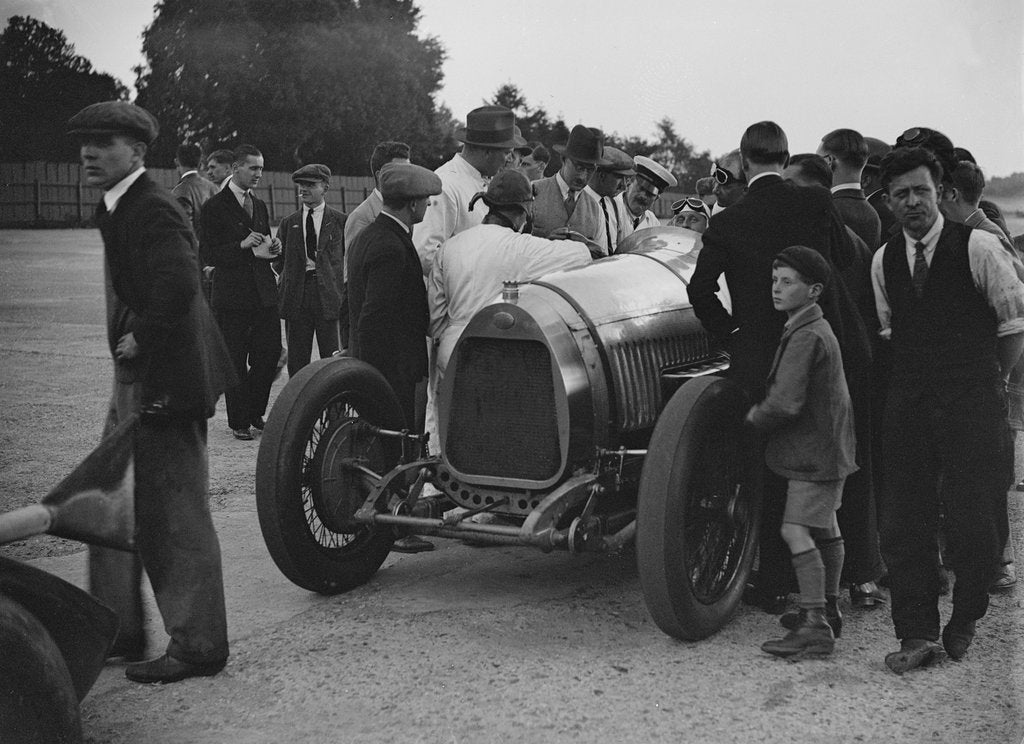 Detail of 6 litre Delage at a Surbiton Motor Club race meeting, Brooklands, Surrey, 1928 by Bill Brunell