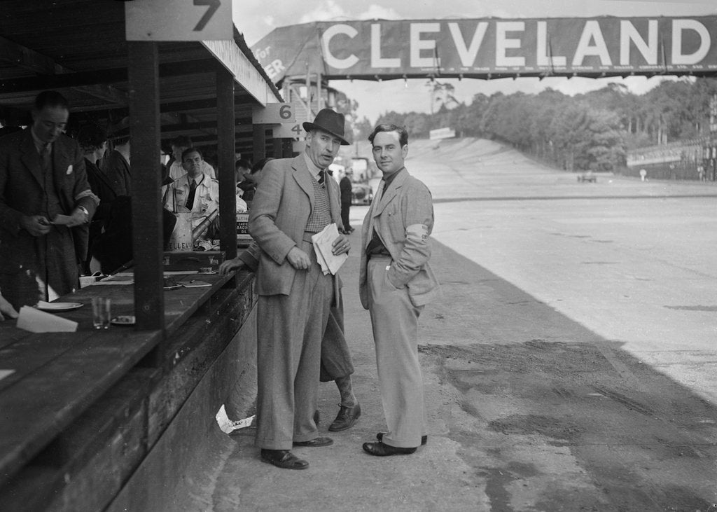 Detail of Major Blake Bale by the pits at Brooklands, Surrey, c1930s(?) by Bill Brunell
