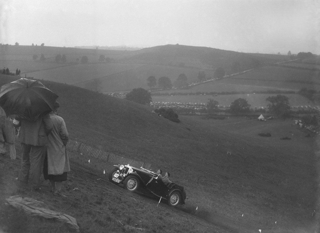 Detail of MG Magnette competing in the MG Car Club Rushmere Hillclimb, Shropshire, 1935 by Bill Brunell