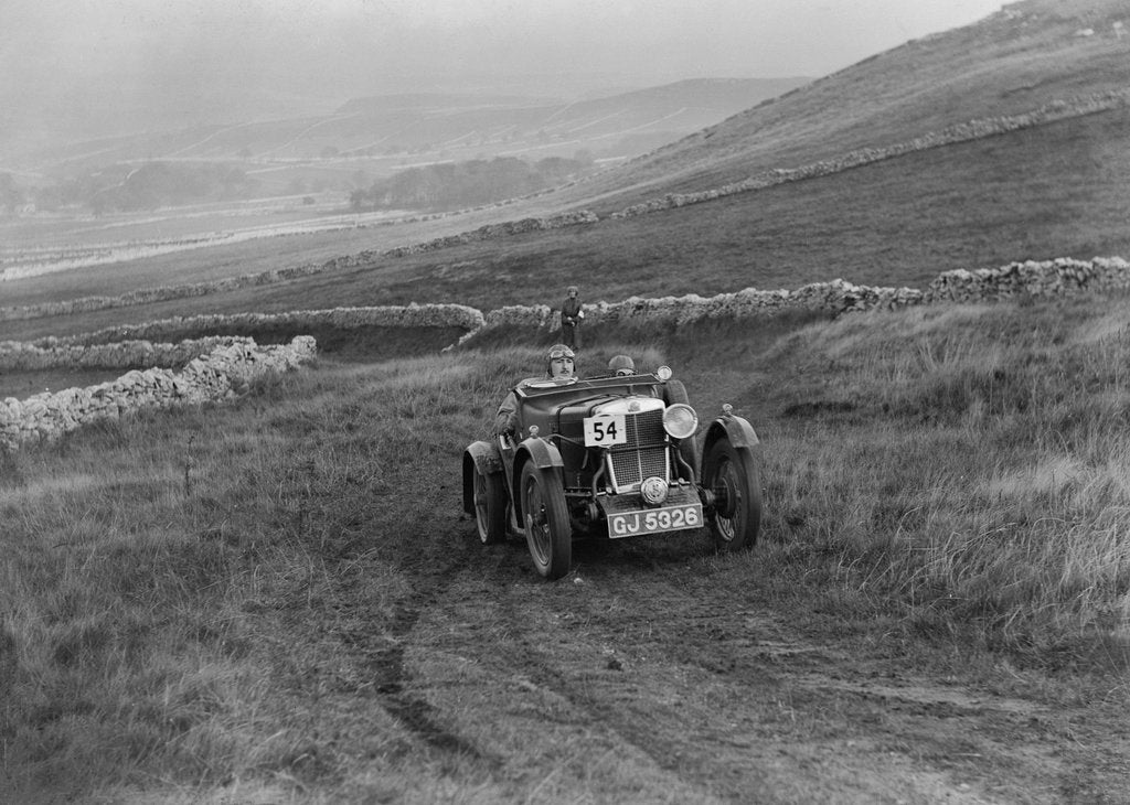 Detail of MG M Le Mans of CHD Berton competing in the MCC Sporting Trial, 1930 by Bill Brunell