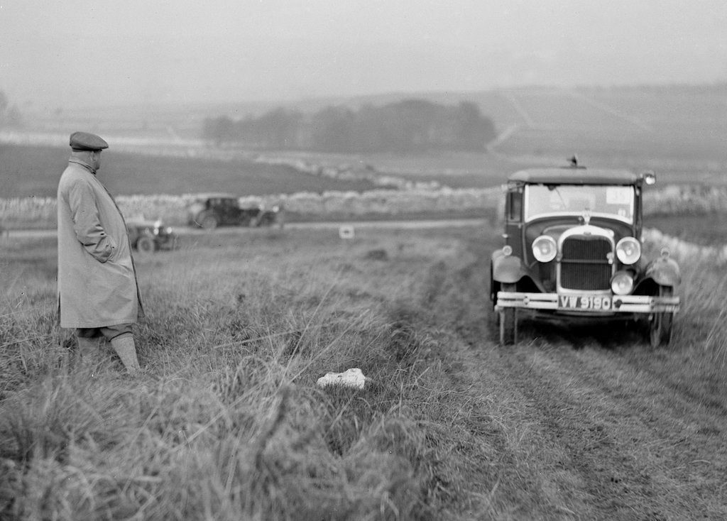 Detail of Ford Model A saloon of JW Austin competing in the MCC Sporting Trial, 1930 by Bill Brunell